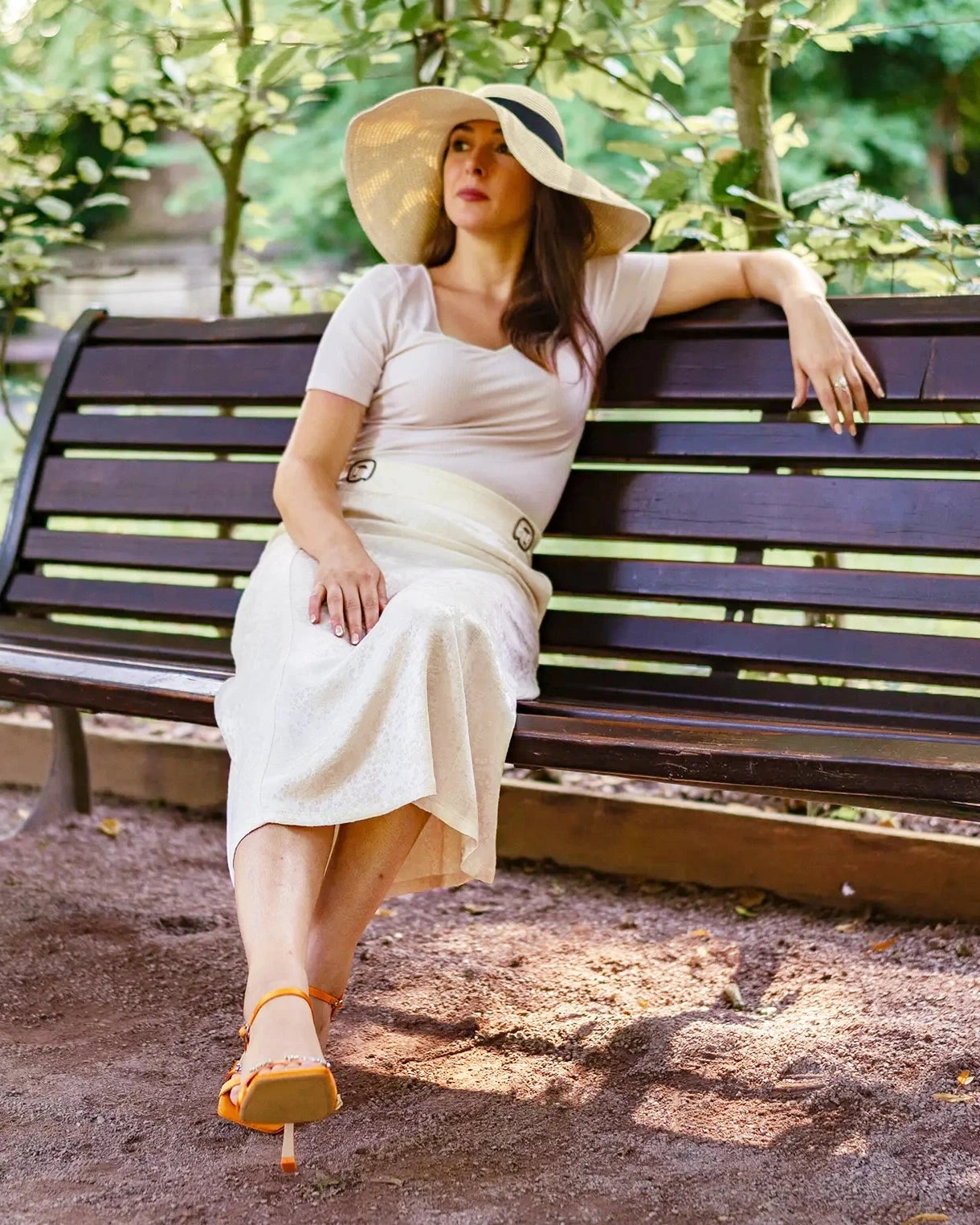 Jupe ASUR Flora blanc ivoire ajustable avec poches en tissu upcyclé