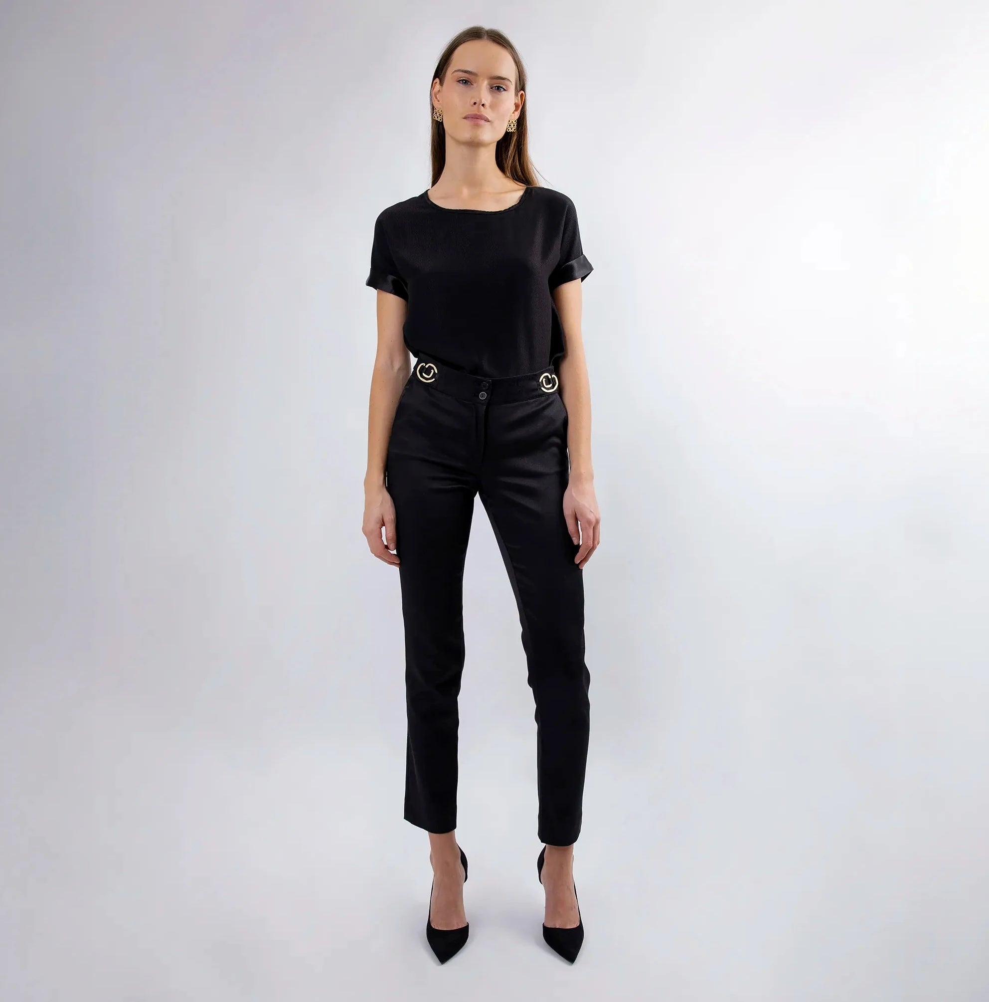 Top, t-shirt noir pailleté, festif, modèle marylin de la marque ASUR