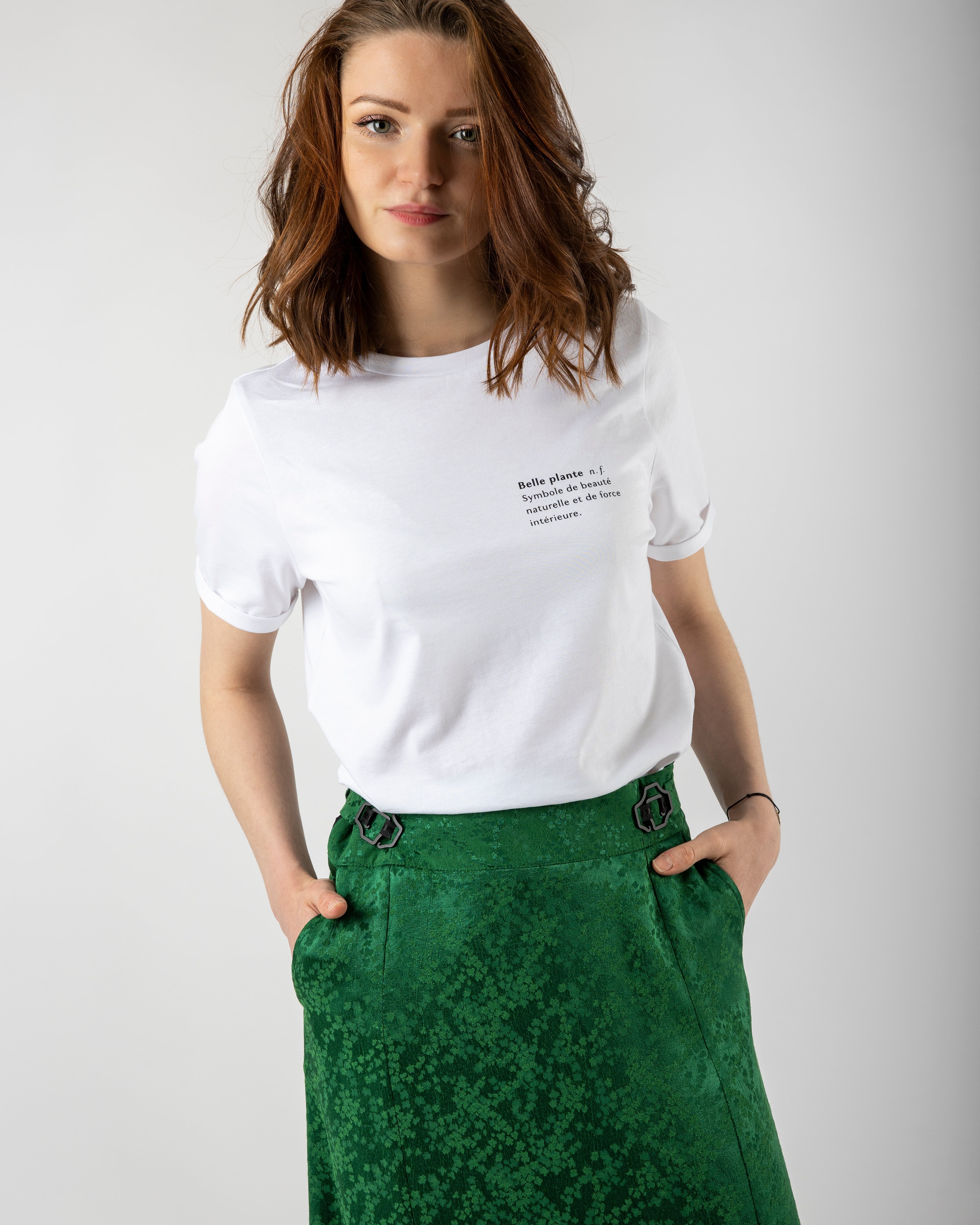 T-shirt blanc femme ASUR Belle plante en coton bio
