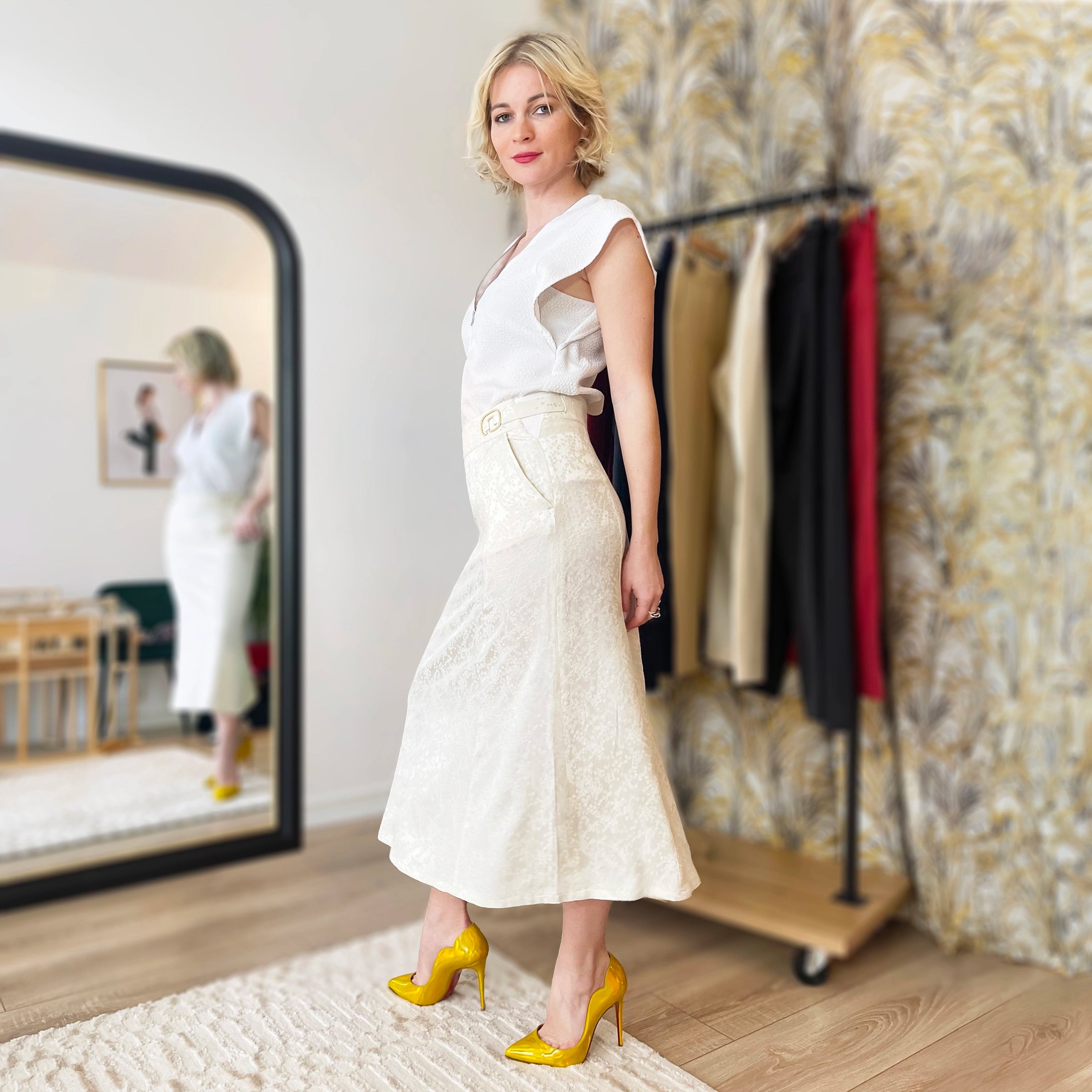 Jupe Flora Ivoire Aloe 36