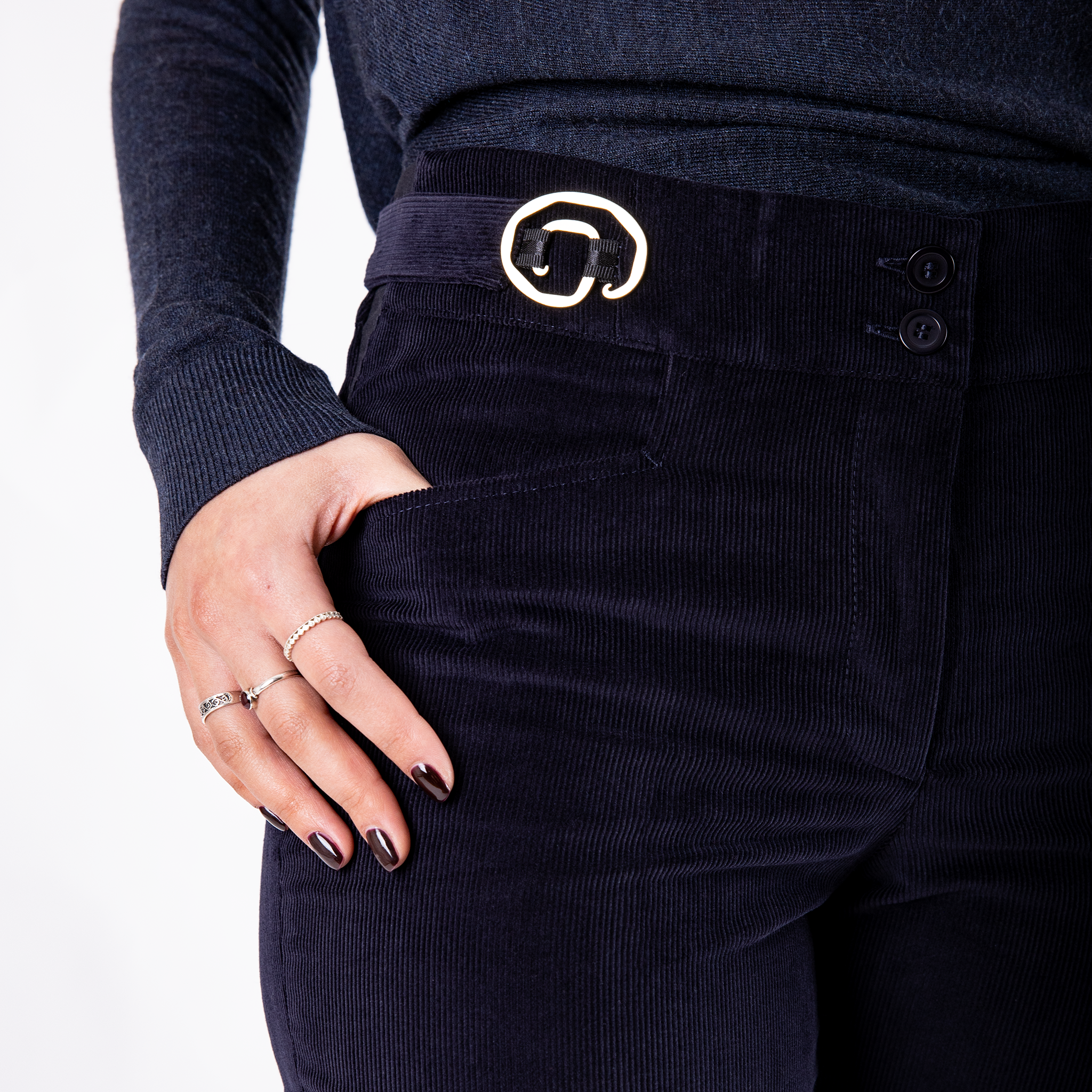 Pantalon Freyja Velours Bleu