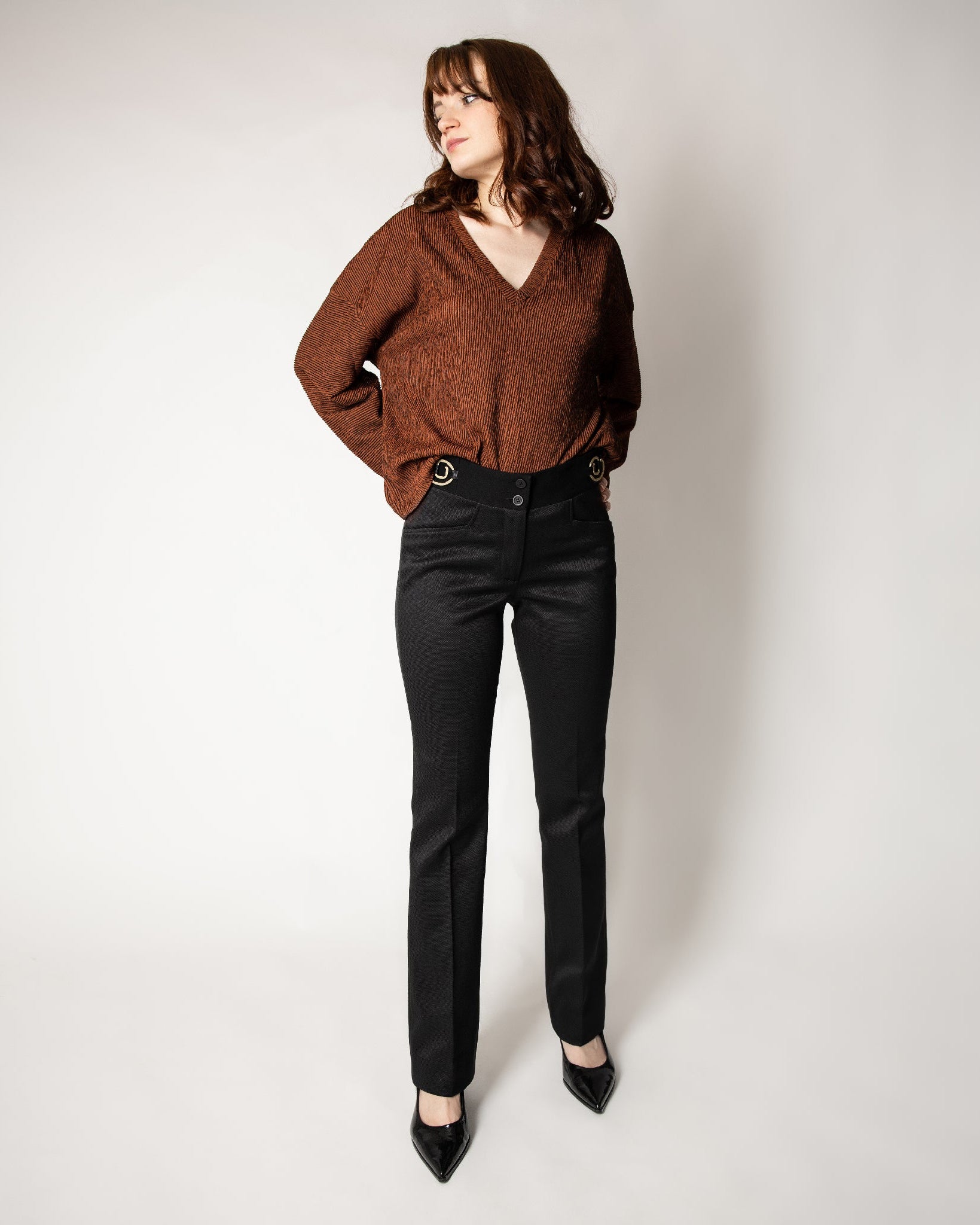 Pantalon Freyja ASUR noir coupe flare ajustable