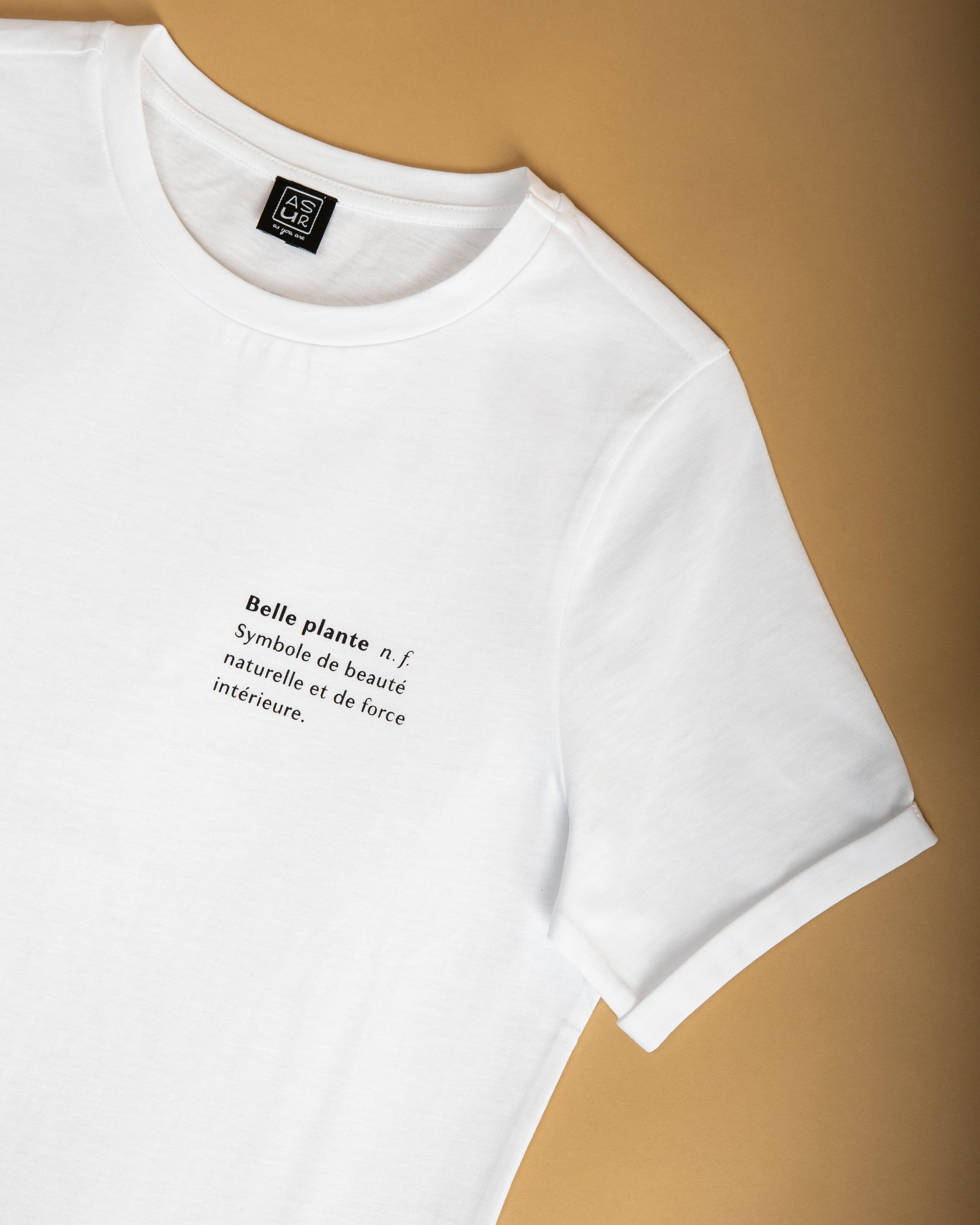 T-shirt blanc femme ASUR Belle plante en coton bio