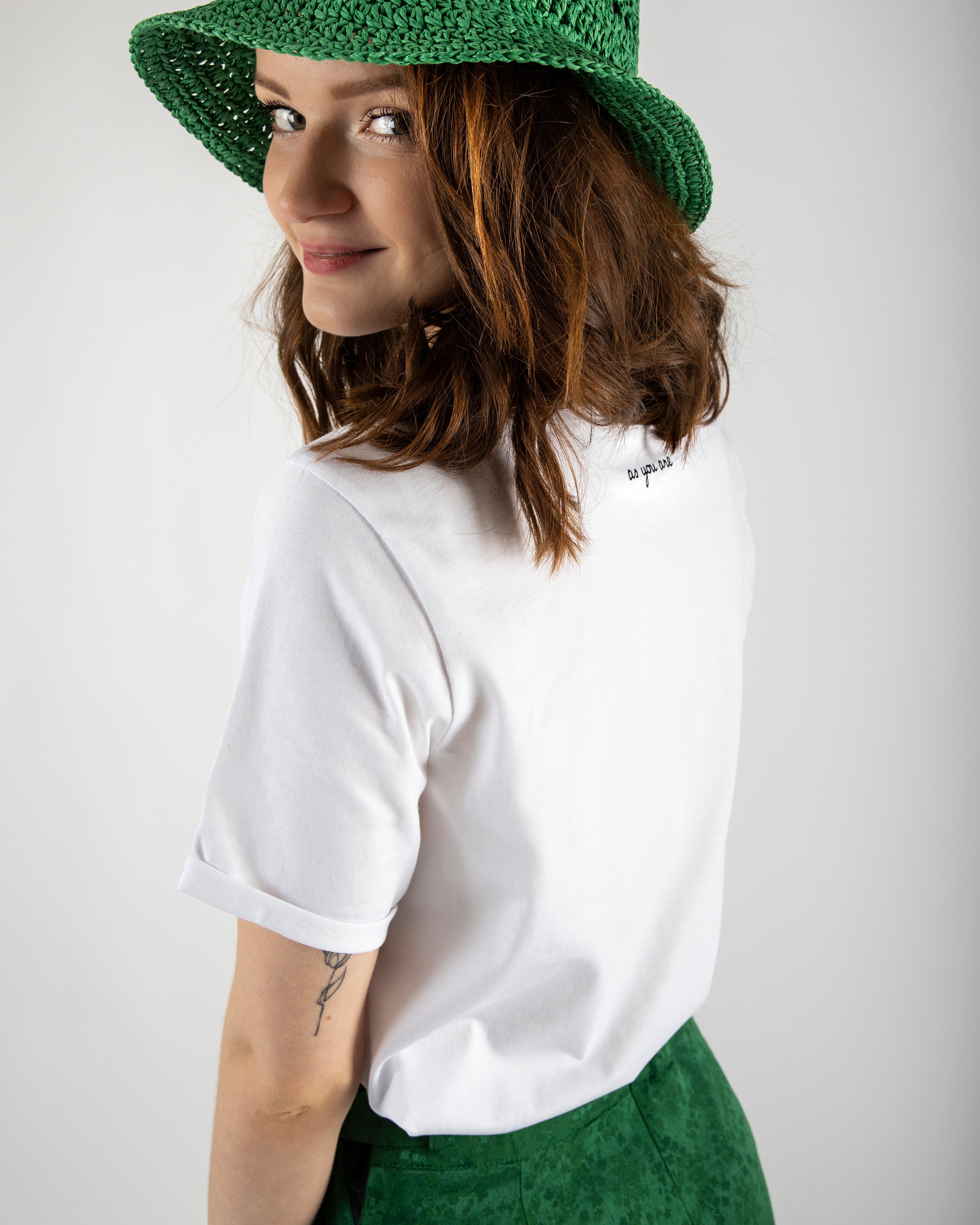 T-shirt blanc femme ASUR Belle plante en coton bio