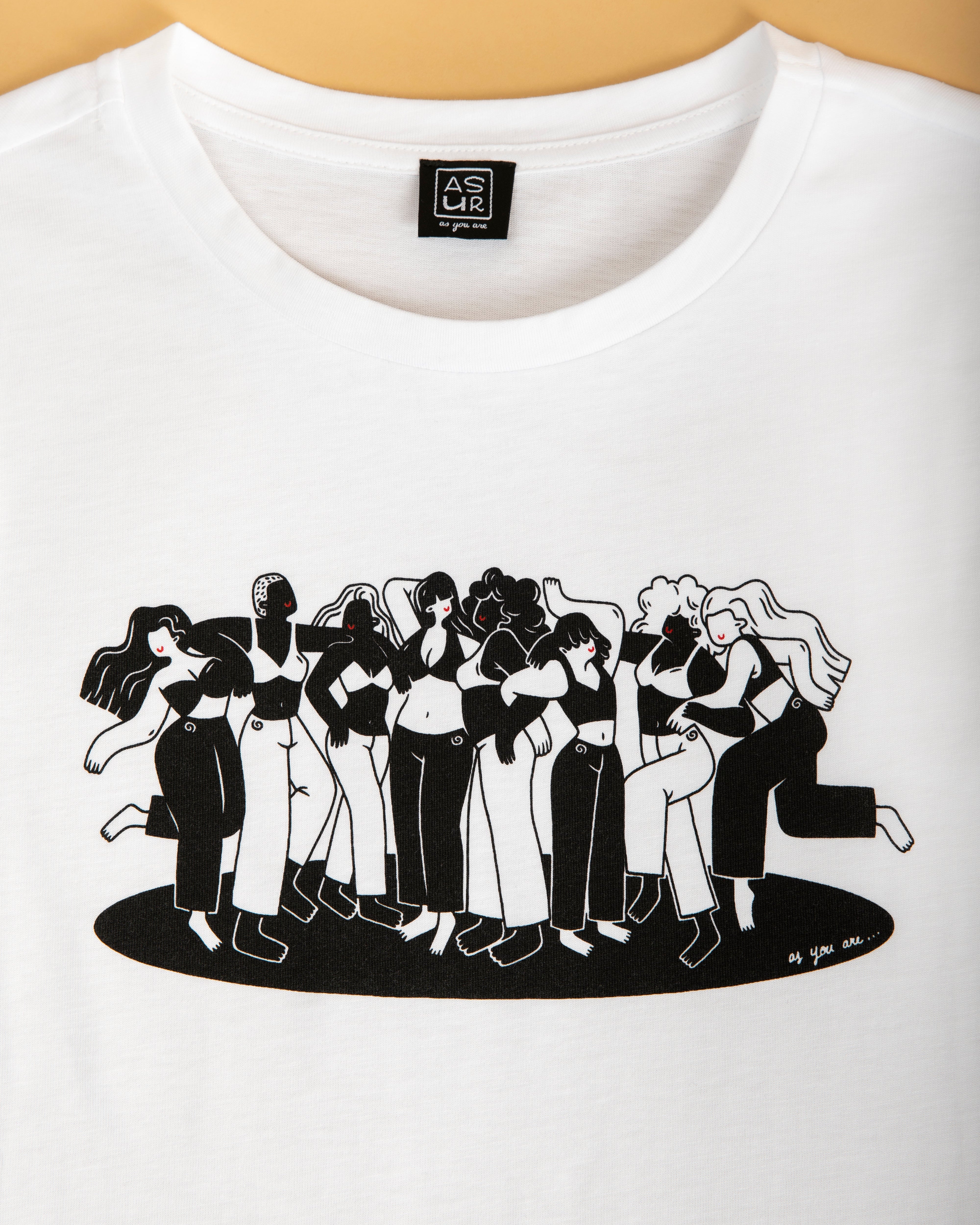 T-shirt blanc ASUR  As you are illustration Zoé Bourhis coton bio